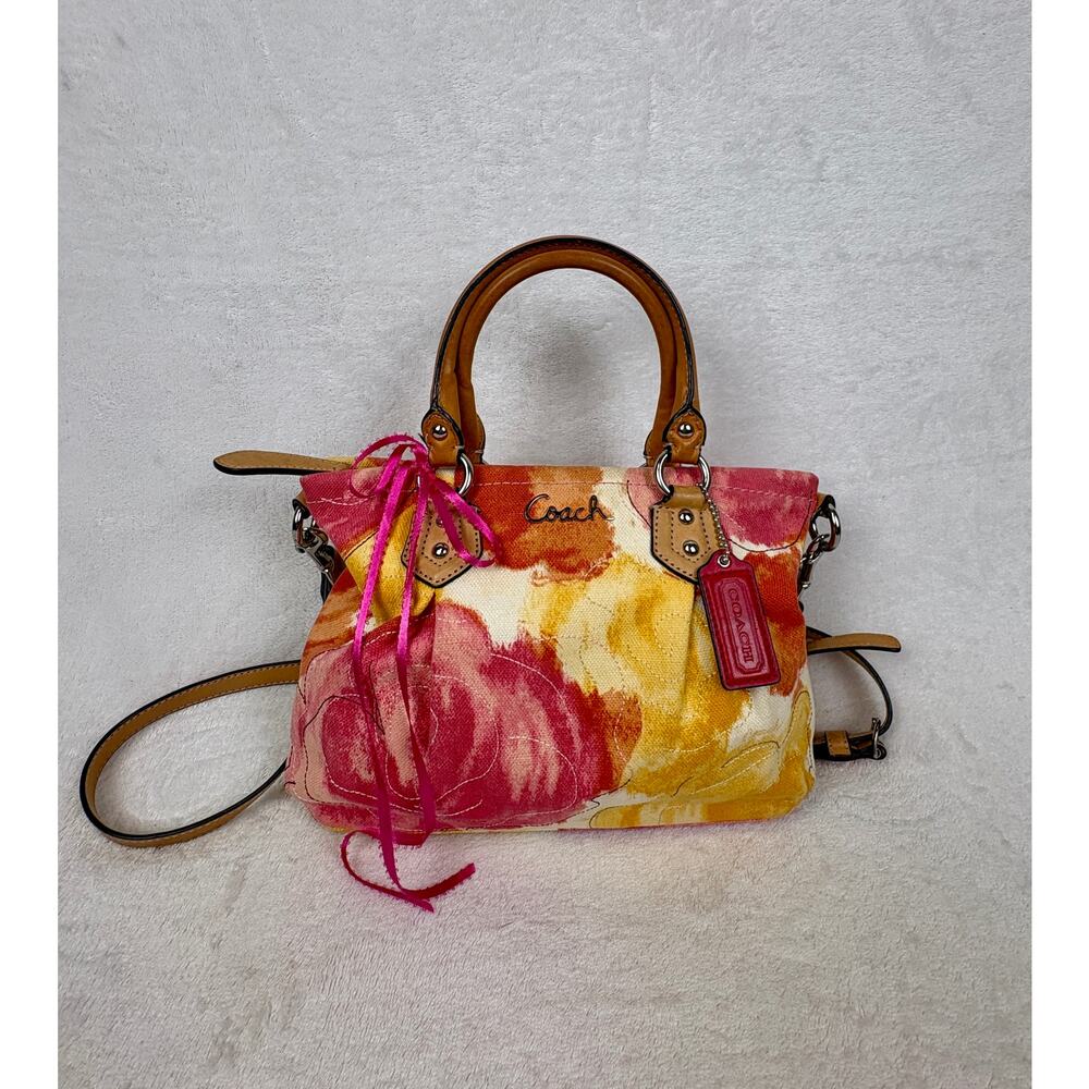 Coach Ashley Multicolor Floral Satchel in Durable Canvas with Leather Trim - Picture 15 of 15